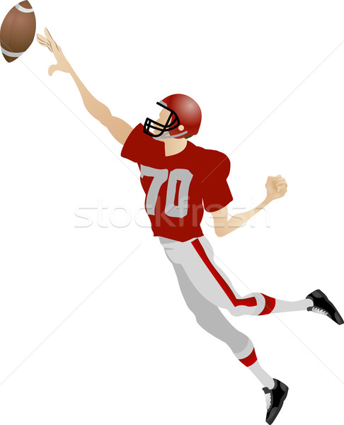 American fotbalist ilustrare jumping bilă Imagine de stoc © Krisdog