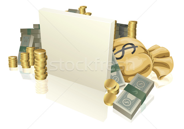 Cash and gold coins sign Stock photo © Krisdog