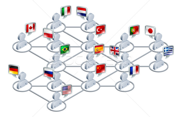 Foto stock: Internacional · rede · pessoas · diferente