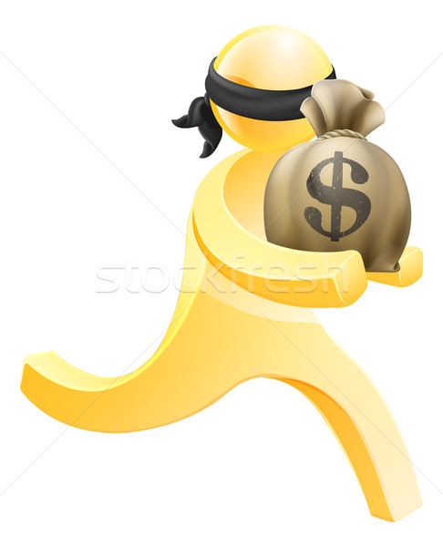 Włamywacz złodziej uruchomiony worek ceny znak dolara Zdjęcia stock © Krisdog