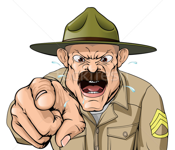 Boot kamp boor sergeant illustratie cartoon Stockfoto © Krisdog