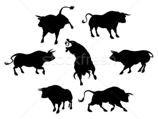 Bull Silhouettes Stock photo © Krisdog