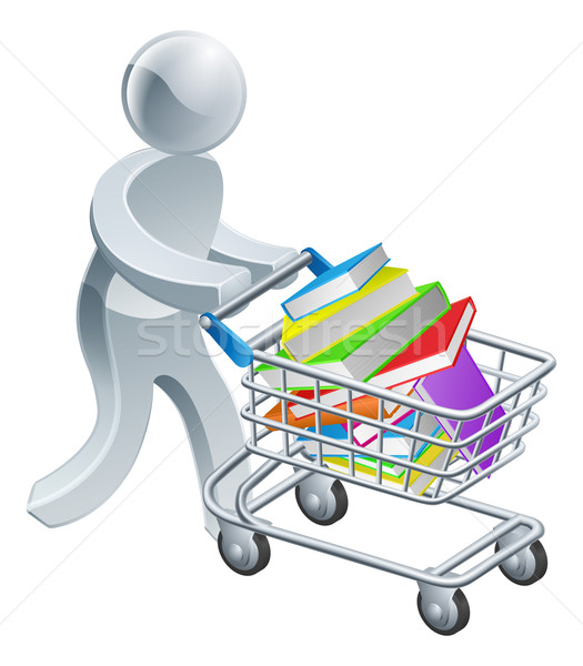 Person pushing trolley with books Stock photo © Krisdog