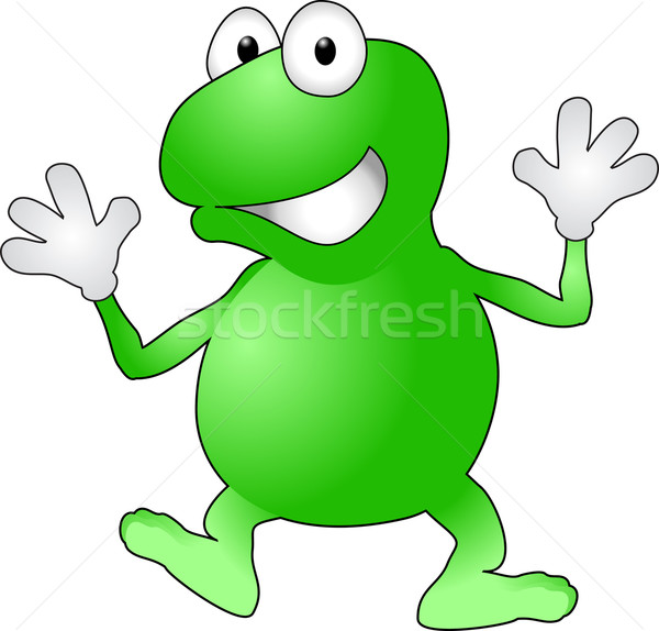 Сток-фото: лягушка · иллюстрация · веселый · улыбаясь