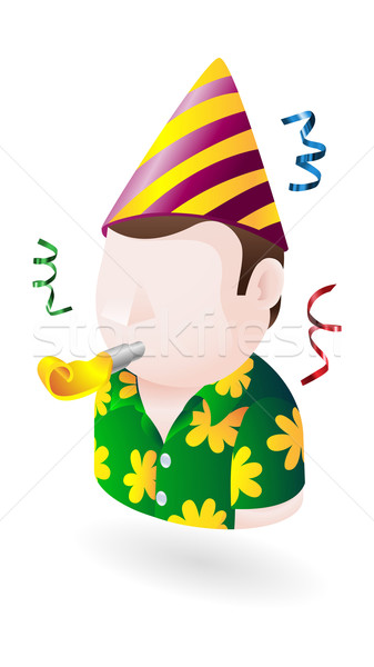 Partij fat icon illustratie man verjaardag Stockfoto © Krisdog