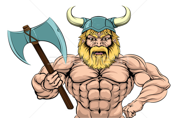 Viking guerreiro esportes mascote equipe de esportes Foto stock © Krisdog