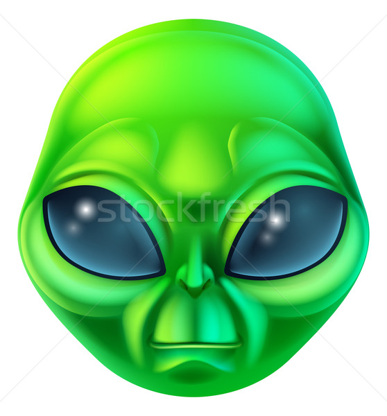 Cartoon vreemdeling karakter vriendelijk groene gezicht Stockfoto © Krisdog