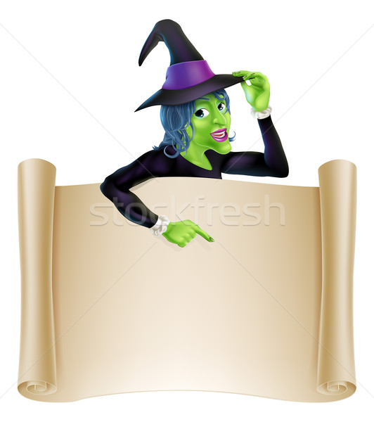 Halloween Witch Scroll Stock photo © Krisdog