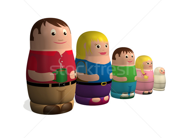 русский кукла семьи иллюстрация стиль Сток-фото © Krisdog