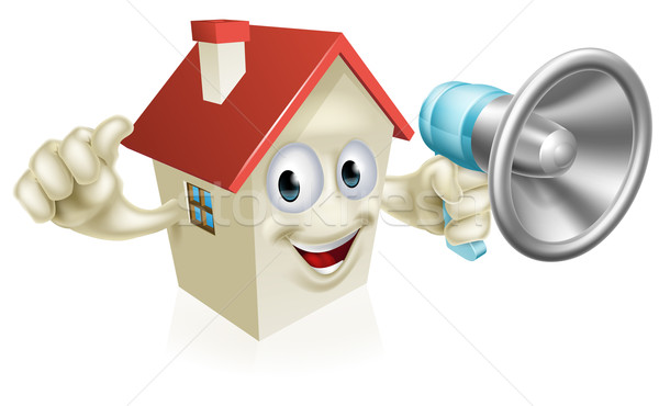 Huis megafoon illustratie cartoon karakter Stockfoto © Krisdog