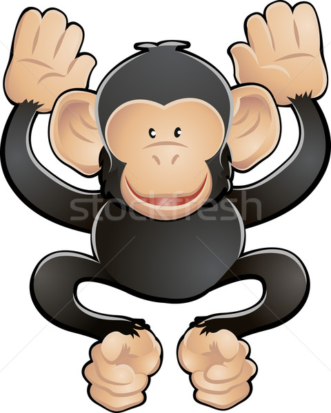 Aranyos csimpánz vektor illusztráció barátságos csimpánz Stock fotó © Krisdog