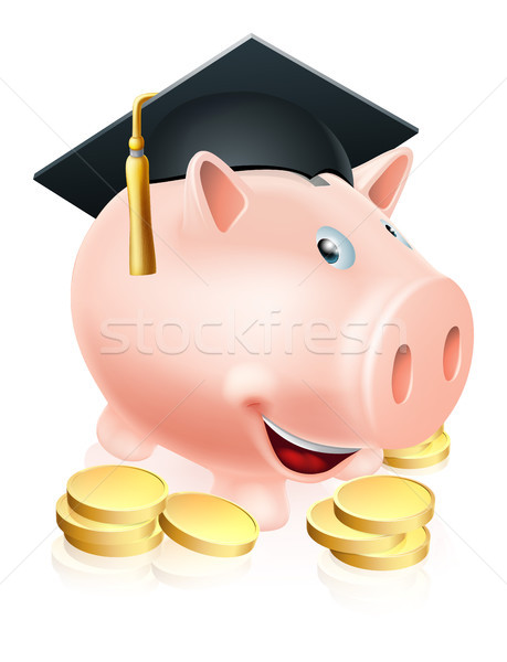 Graduation Piggy bank Stock photo © Krisdog