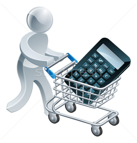 Shopping cart calculator person Stock photo © Krisdog