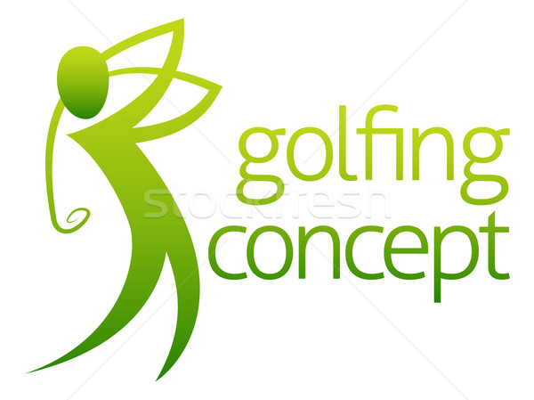 Abstrakten Golfer Illustration Golfen Mann Design Stock foto © Krisdog
