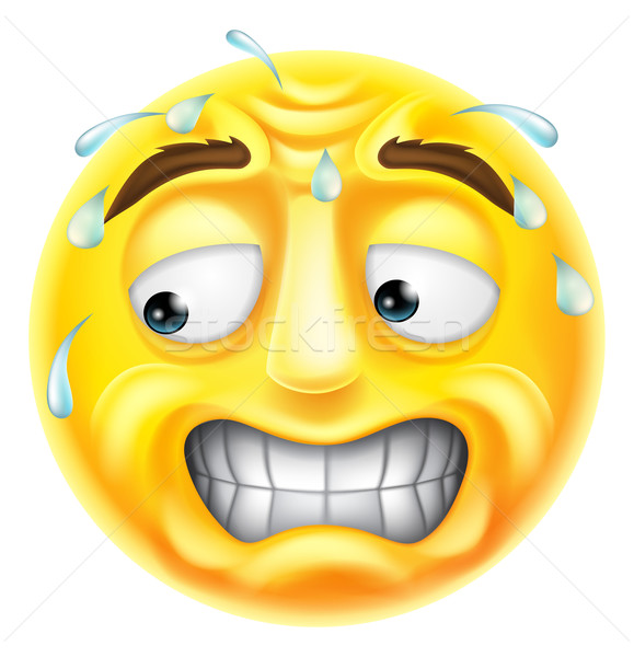 scared face emoticon icon, Stock vector