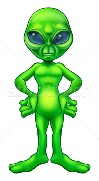 Karikatür yabancı küçük yeşil adam Stok fotoğraf © Krisdog