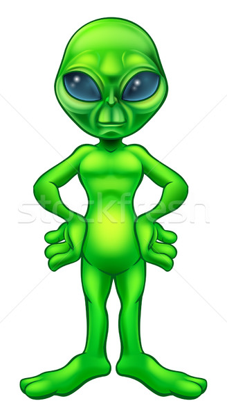 Desenho animado alienígena verde - Stockphoto #27653610