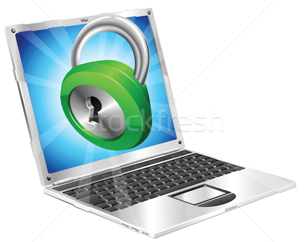 Lock icon laptop concept Stock photo © Krisdog