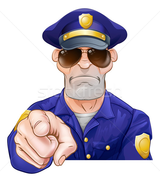 Cartoon Police Man Pointing Stock photo © Krisdog