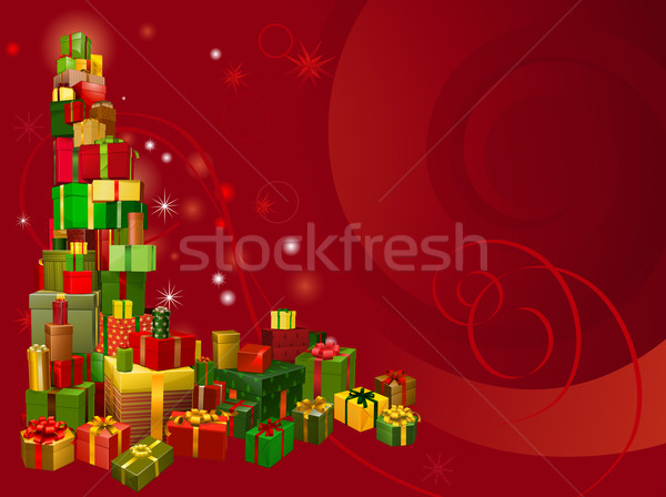 Stock photo: Red Christmas gift background