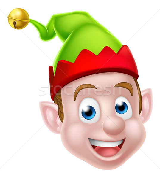 Cartoon Christmas Elf Face Stock photo © Krisdog