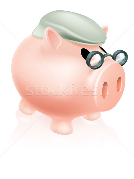 Nyugdíj disznó pénz doboz megtakarított pénz persely Stock fotó © Krisdog