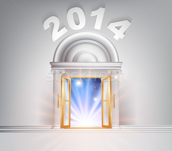 New Year Door 2014 Stock photo © Krisdog