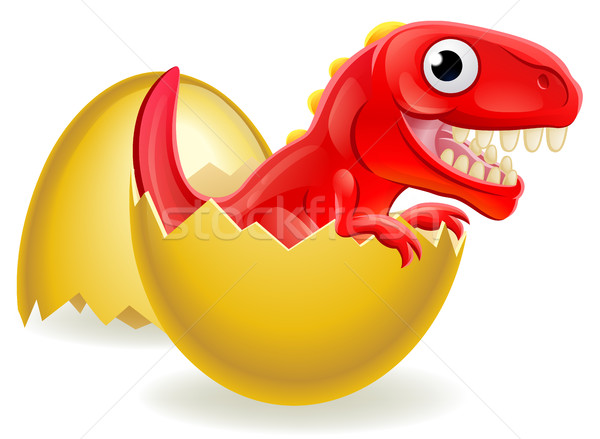 Cartoon Dinosaur Hatching from Egg  Stock photo © Krisdog