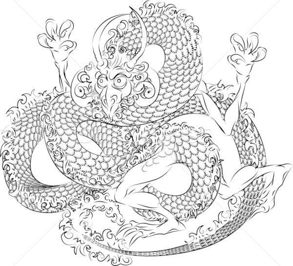 Illustration of Japanese dragon Stock photo © Krisdog