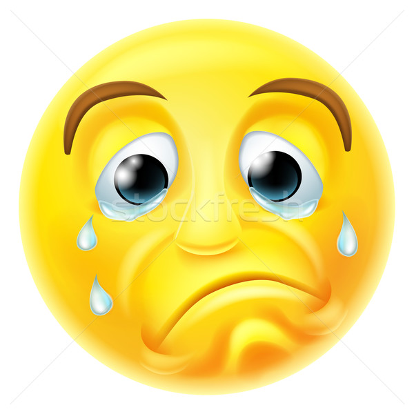 Triest huilen emoticon karakter tranen Stockfoto © Krisdog