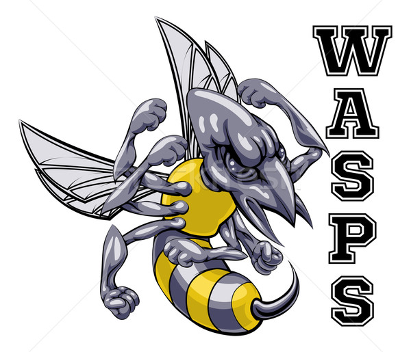 Mascotte illustrazione cartoon vespa sport di squadra testo Foto d'archivio © Krisdog
