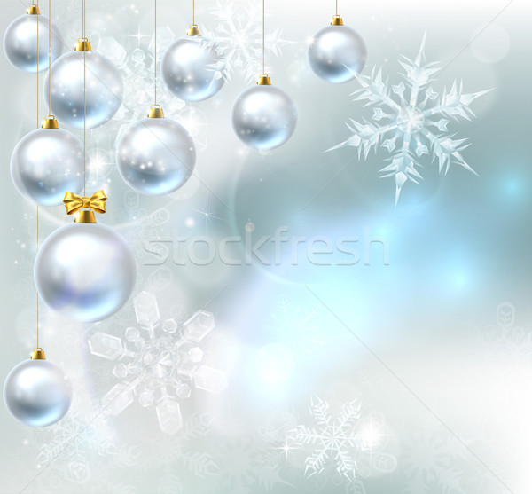 Christmas Baubles Snowflakes Background Stock photo © Krisdog