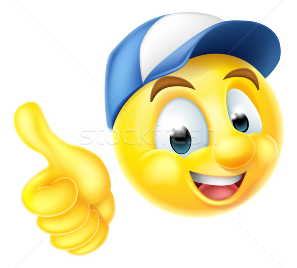 Emoji Emoticon Worker Giving Thumbs Up Stock photo © Krisdog