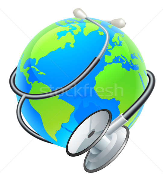 Stethoscope World Health Day Earth Globe Concept Stock photo © Krisdog