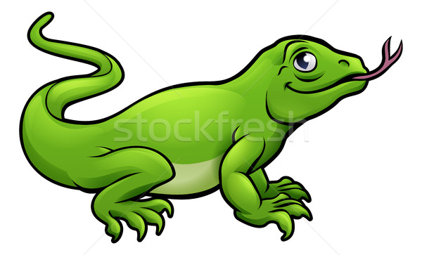Stock photo: Komodo Dragon Lizard Cartoon Character