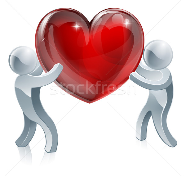 People holding giant heart Stock photo © Krisdog