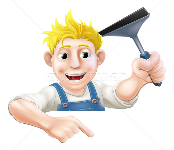 Pointing Squeegee Window Cleaner Stock photo © Krisdog