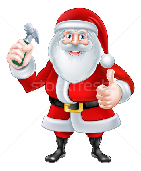 Cartoon Santa Holding Hammer Stock photo © Krisdog