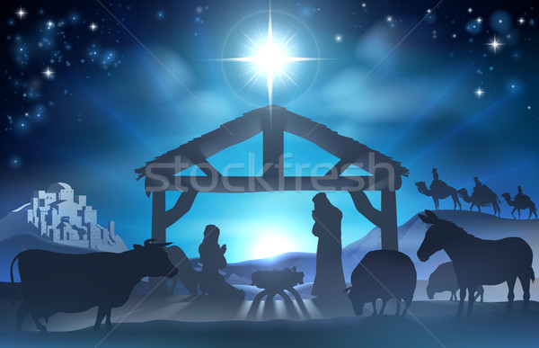 Stock fotó: Karácsony · jelenet · hagyományos · keresztény · baba · Jézus