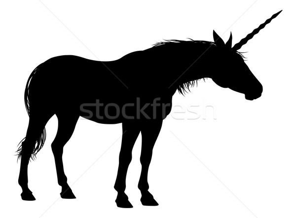 Silhouette mythique cheval fond jambes Photo stock © Krisdog