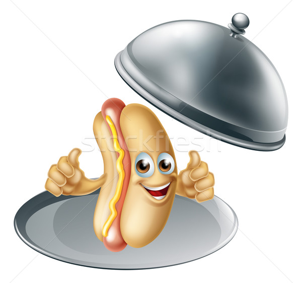 Hotdog hot dog worst mascotte zilver Stockfoto © Krisdog