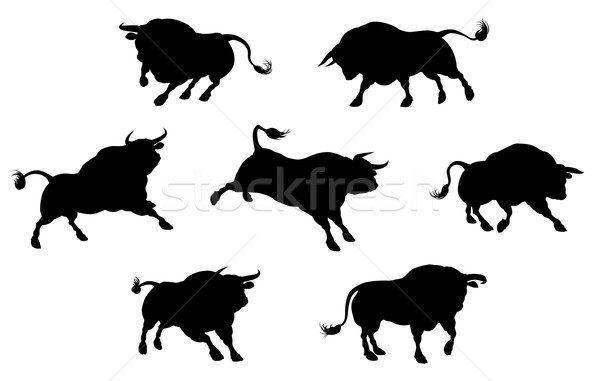 Stock photo: High Quality Bull Silhouettes
