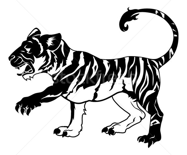 Stylised tiger illustration Stock photo © Krisdog