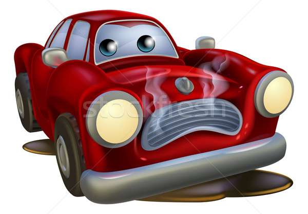 Triest gebroken beneden cartoon auto karakter Stockfoto © Krisdog