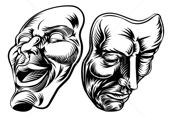 Stock foto: Theater · Masken · Original · Illustration · Theater · Komödie