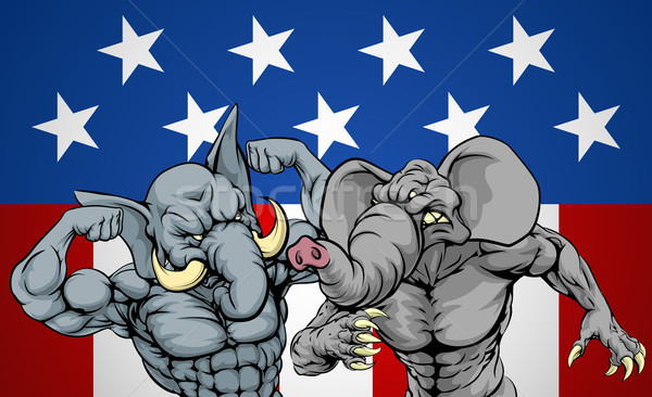 Stok fotoğraf: Filler · kavga · amerikan · siyaset · seçim · cumhuriyetçi