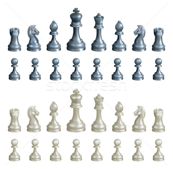 Stock photo: Chess pieces set