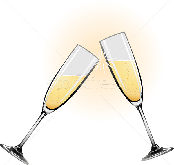 Illustration of champagne glasses Stock photo © Krisdog