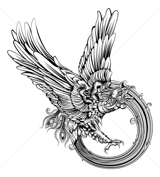 Phoenix pássaro Águia original ilustração Foto stock © Krisdog