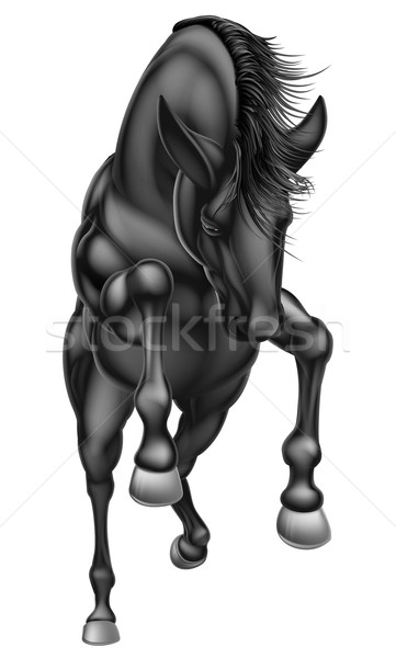 Black rearing horse front 2016 A1 [Converted] Stock photo © Krisdog